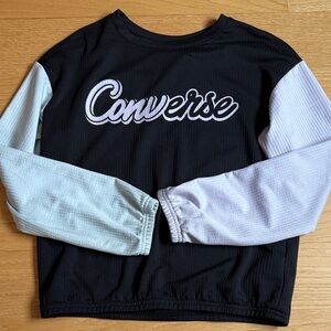 Girls 10-12 Converse Black and White Colorblock Top